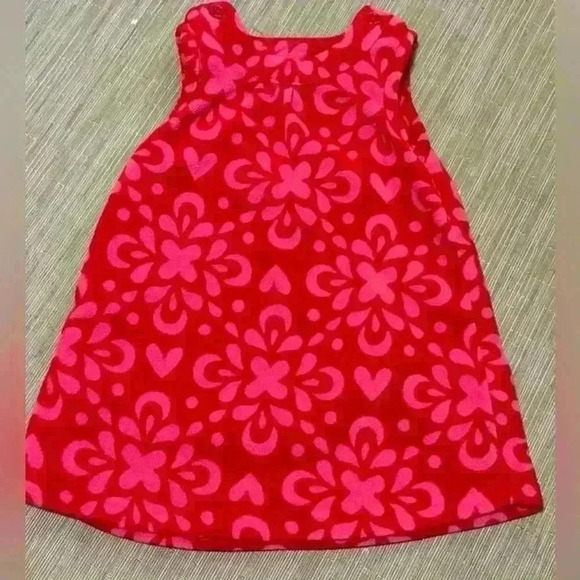 Fleece, red and pink girls Dress 18 months - Picture 1 of 4